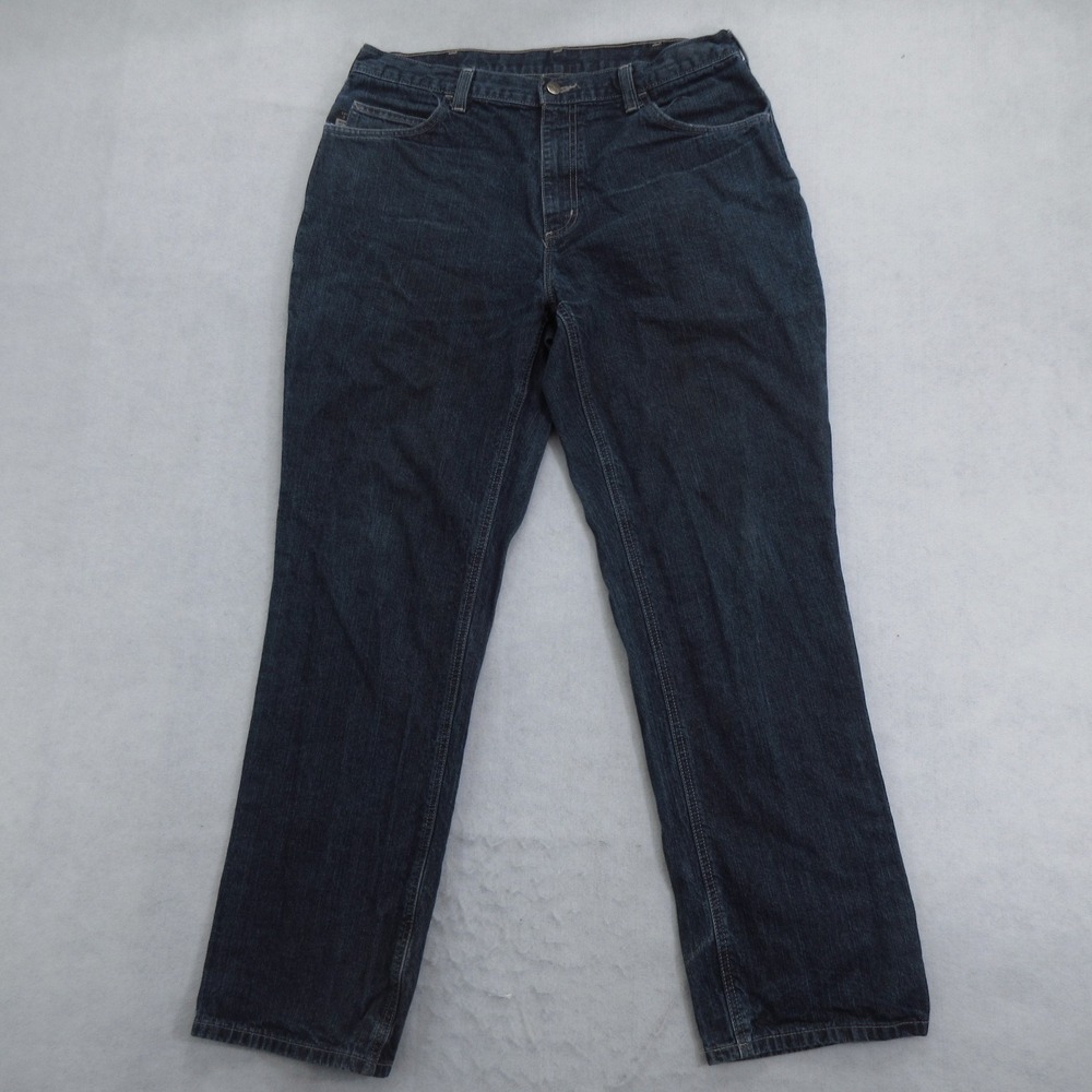 Carhartt Men's Jeans 35X31 (Tag36x32) Straight FR Flame Resistant Blue